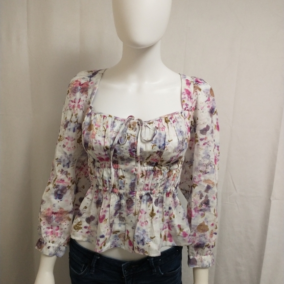 J.Crew Watercolor Print Blouse - Picture 8 of 10